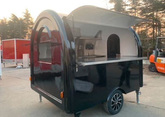 Fábrica de hamburguesas al aire libre Restaurante móvil de comida rápida con cocina de acero inoxidable